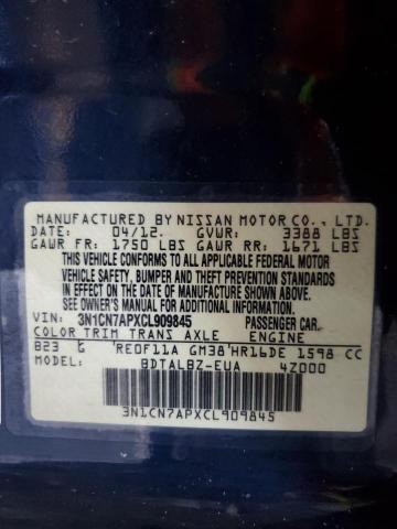 Photo 12 VIN: 3N1CN7APXCL909845 - NISSAN VERSA S 