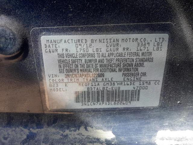 Photo 11 VIN: 3N1CN7APXDL822609 - NISSAN VERSA S 