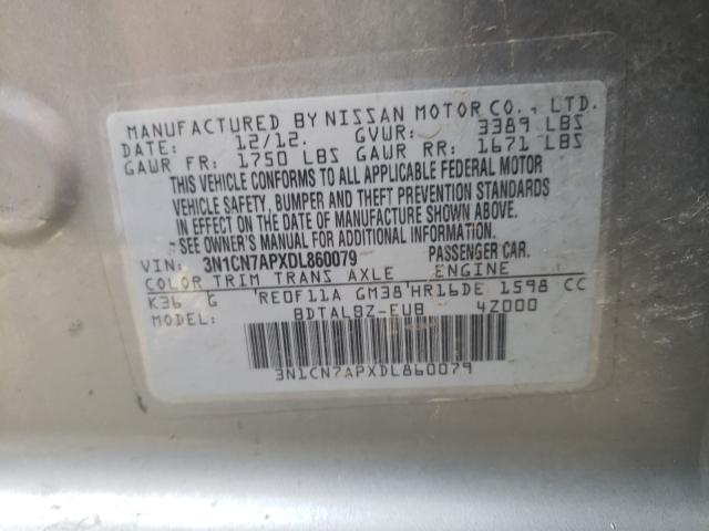 Photo 9 VIN: 3N1CN7APXDL860079 - NISSAN VERSA S 