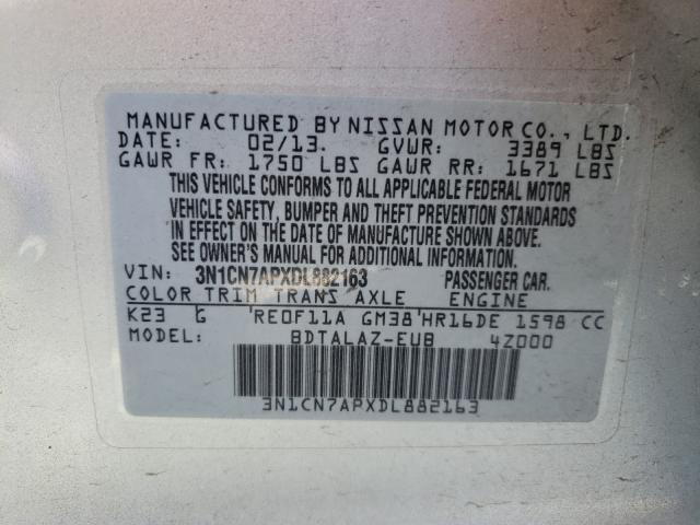 Photo 9 VIN: 3N1CN7APXDL882163 - NISSAN VERSA S 