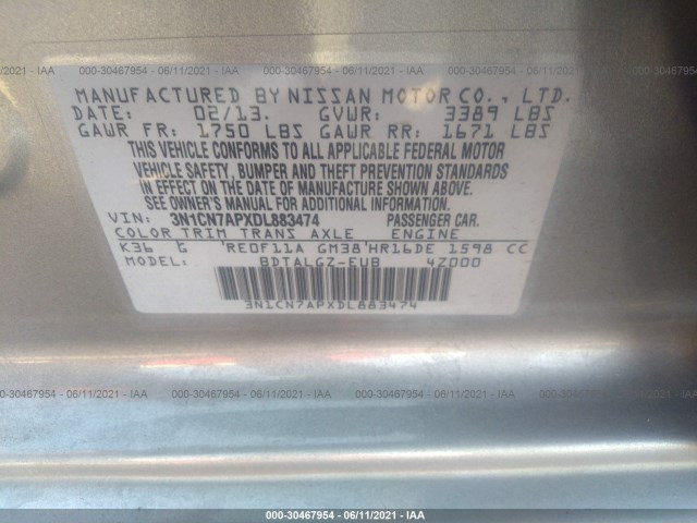 Photo 8 VIN: 3N1CN7APXDL883474 - NISSAN VERSA 