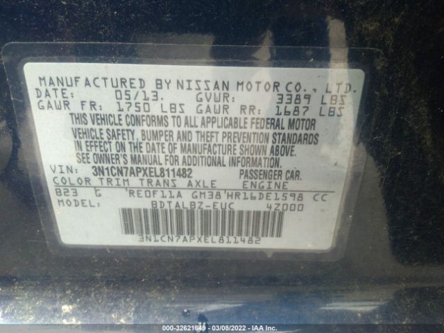 Photo 8 VIN: 3N1CN7APXEL811482 - NISSAN VERSA 