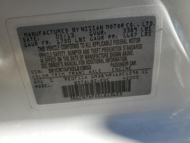 Photo 12 VIN: 3N1CN7APXEL813653 - NISSAN VERSA S 