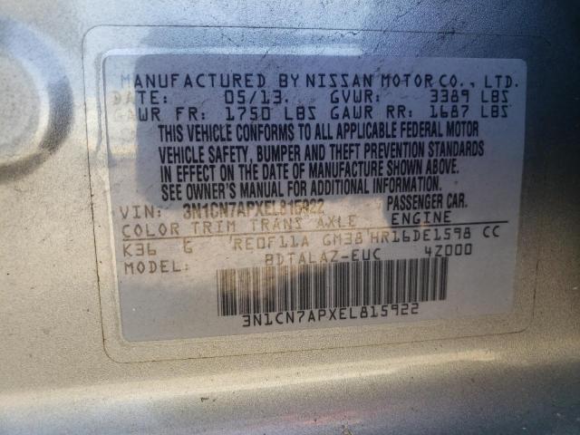 Photo 12 VIN: 3N1CN7APXEL815922 - NISSAN VERSA 