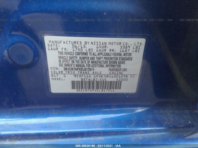 Photo 8 VIN: 3N1CN7APXEL817511 - NISSAN VERSA 