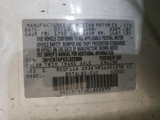 Photo 9 VIN: 3N1CN7APXEL822899 - NISSAN VERSA S 