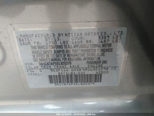 Photo 8 VIN: 3N1CN7APXEL825379 - NISSAN VERSA 