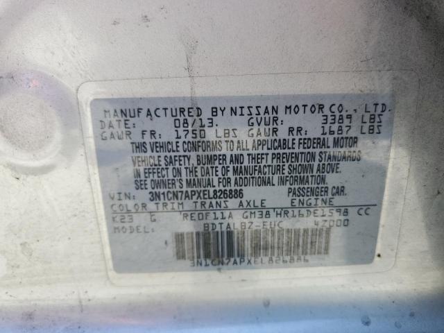 Photo 11 VIN: 3N1CN7APXEL826886 - NISSAN VERSA S 