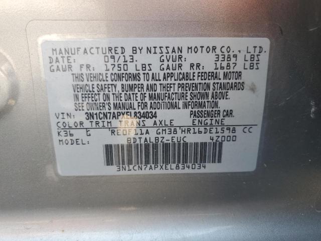 Photo 11 VIN: 3N1CN7APXEL834034 - NISSAN VERSA S 