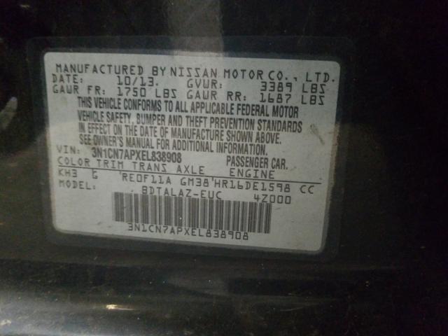 Photo 9 VIN: 3N1CN7APXEL838908 - NISSAN VERSA S 