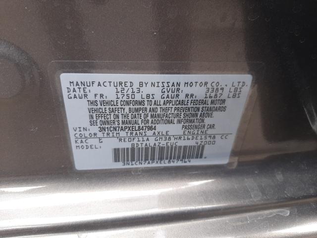 Photo 9 VIN: 3N1CN7APXEL847964 - NISSAN VERSA S 