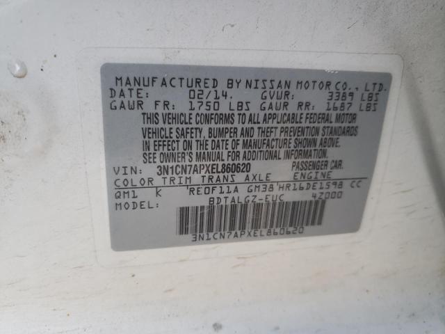 Photo 9 VIN: 3N1CN7APXEL860620 - NISSAN VERSA S 