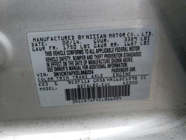 Photo 11 VIN: 3N1CN7APXEL866224 - NISSAN VERSA S 