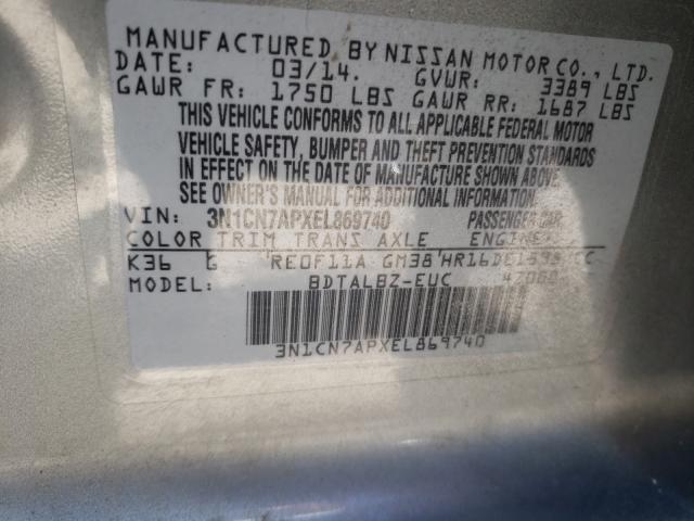 Photo 9 VIN: 3N1CN7APXEL869740 - NISSAN VERSA S 