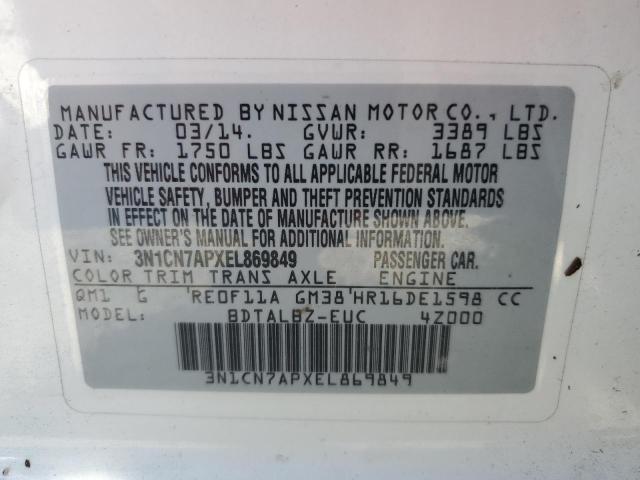 Photo 12 VIN: 3N1CN7APXEL869849 - NISSAN VERSA S 