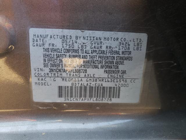 Photo 9 VIN: 3N1CN7APXFL808728 - NISSAN VERSA S 