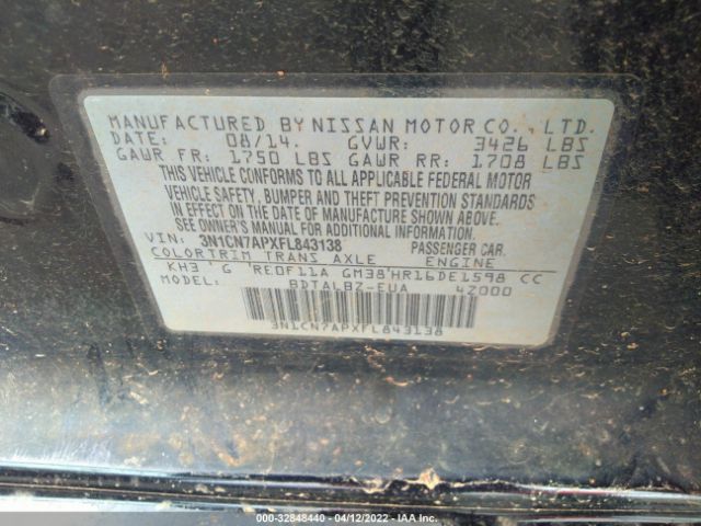 Photo 8 VIN: 3N1CN7APXFL843138 - NISSAN VERSA 