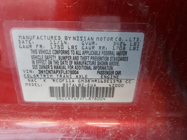 Photo 11 VIN: 3N1CN7APXFL878004 - NISSAN VERSA S 