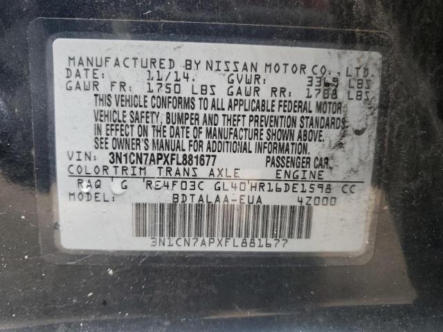 Photo 12 VIN: 3N1CN7APXFL881677 - NISSAN VERSA S 