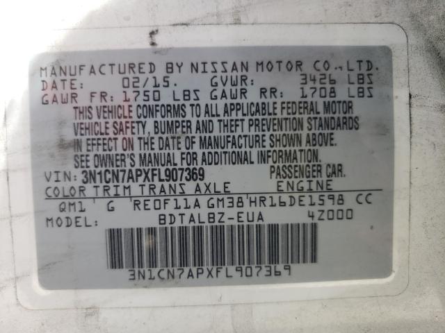 Photo 9 VIN: 3N1CN7APXFL907369 - NISSAN VERSA S 