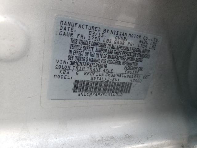 Photo 11 VIN: 3N1CN7APXFL916010 - NISSAN VERSA S 