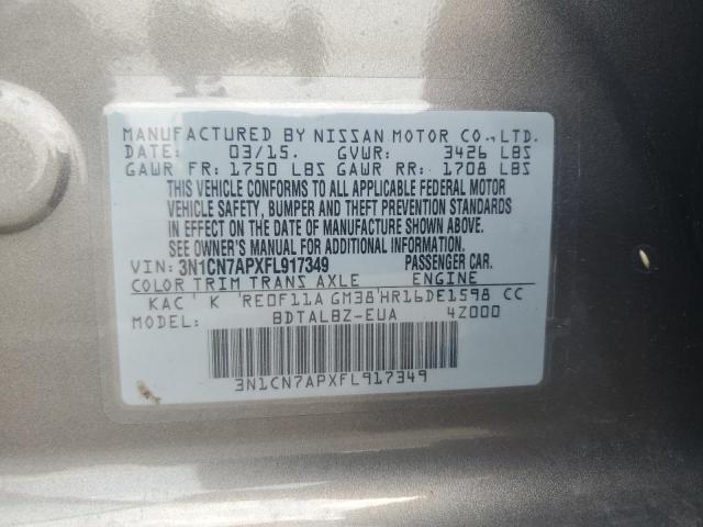 Photo 11 VIN: 3N1CN7APXFL917349 - NISSAN VERSA 