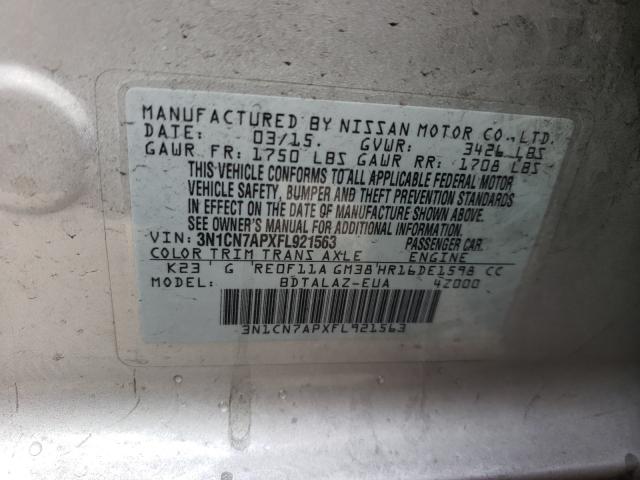 Photo 9 VIN: 3N1CN7APXFL921563 - NISSAN VERSA S 