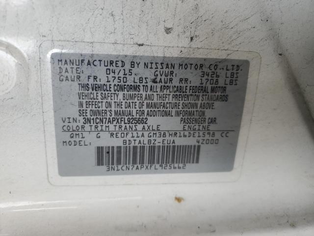 Photo 11 VIN: 3N1CN7APXFL925662 - NISSAN VERSA S 