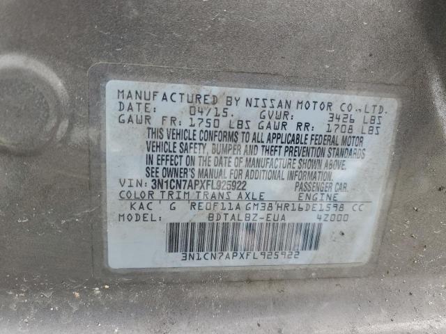 Photo 11 VIN: 3N1CN7APXFL925922 - NISSAN VERSA S 