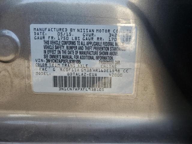 Photo 12 VIN: 3N1CN7APXFL938105 - NISSAN VERSA S 