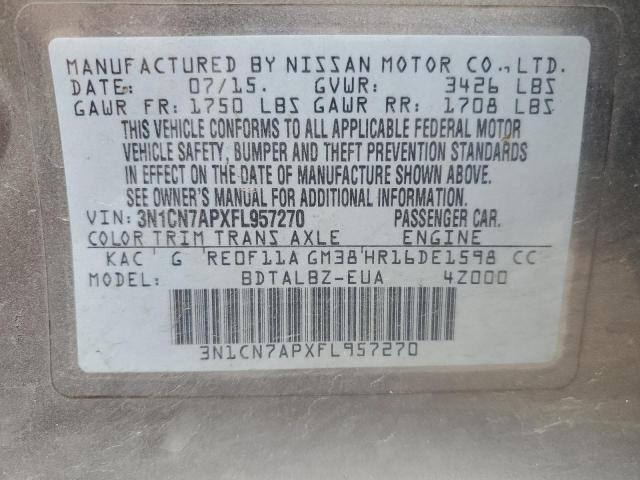 Photo 11 VIN: 3N1CN7APXFL957270 - NISSAN VERSA S 