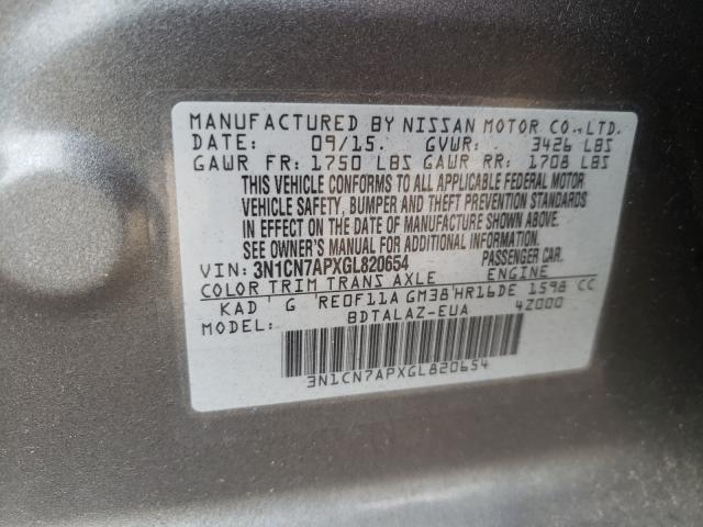 Photo 9 VIN: 3N1CN7APXGL820654 - NISSAN VERSA S 