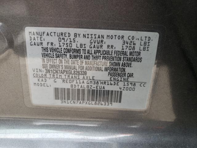 Photo 9 VIN: 3N1CN7APXGL826339 - NISSAN VERSA S 