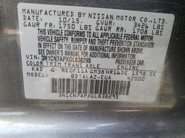 Photo 9 VIN: 3N1CN7APXGL838295 - NISSAN VERSA S 