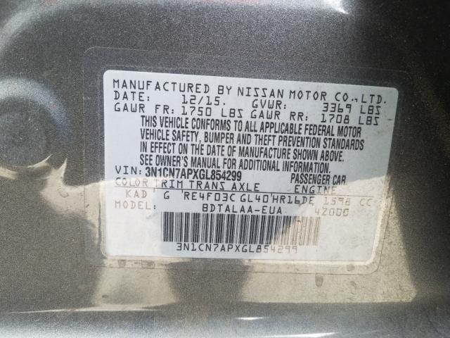 Photo 9 VIN: 3N1CN7APXGL854299 - NISSAN VERSA S 