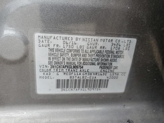 Photo 11 VIN: 3N1CN7APXGL909754 - NISSAN VERSA S 