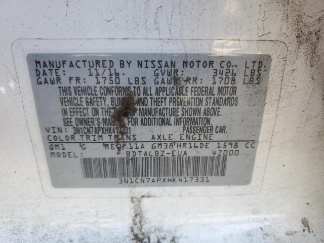 Photo 11 VIN: 3N1CN7APXHK417331 - NISSAN VERSA S 