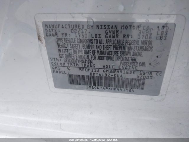 Photo 8 VIN: 3N1CN7APXHK441984 - NISSAN VERSA 