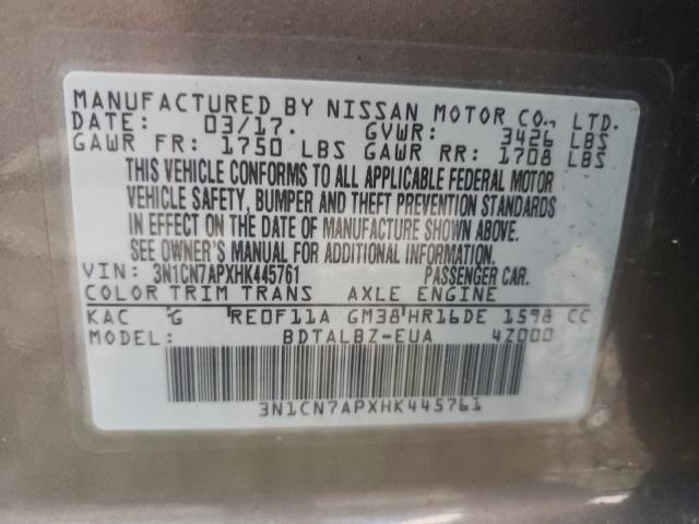 Photo 9 VIN: 3N1CN7APXHK445761 - NISSAN VERSA S 