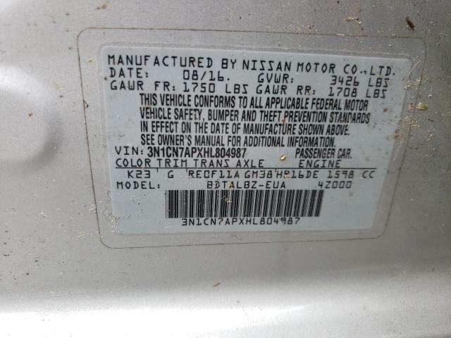 Photo 9 VIN: 3N1CN7APXHL804987 - NISSAN VERSA S 