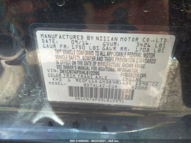 Photo 8 VIN: 3N1CN7APXHL812295 - NISSAN VERSA SEDAN 