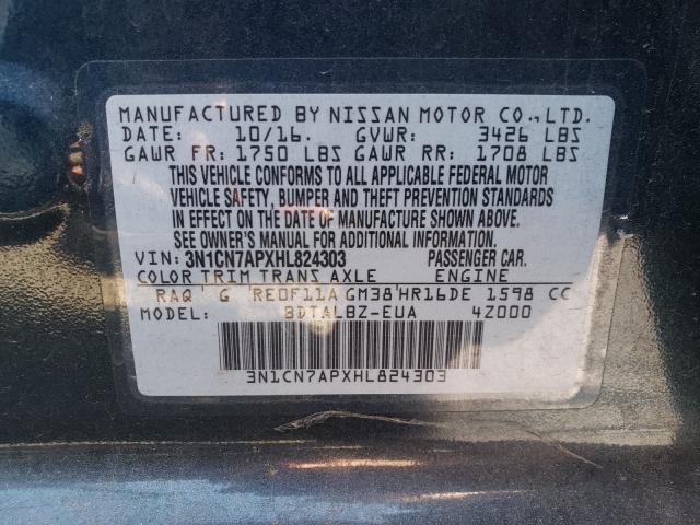 Photo 9 VIN: 3N1CN7APXHL824303 - NISSAN VERSA S 