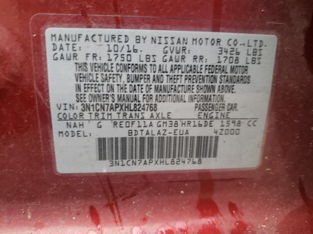 Photo 11 VIN: 3N1CN7APXHL824768 - NISSAN VERSA 