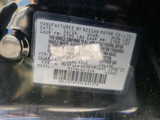 Photo 9 VIN: 3N1CN7APXHL831378 - NISSAN VERSA S 