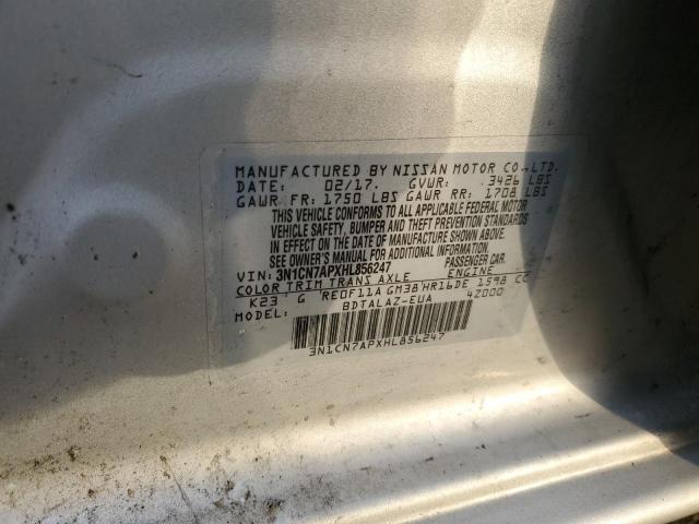 Photo 11 VIN: 3N1CN7APXHL856247 - NISSAN VERSA S 