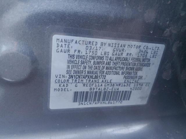 Photo 11 VIN: 3N1CN7APXHL861772 - NISSAN VERSA 