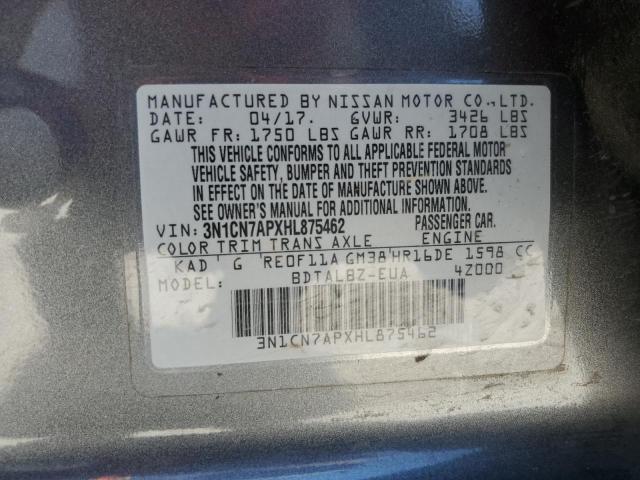 Photo 12 VIN: 3N1CN7APXHL875462 - NISSAN VERSA S 