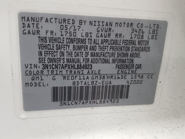 Photo 9 VIN: 3N1CN7APXHL884923 - NISSAN VERSA S 