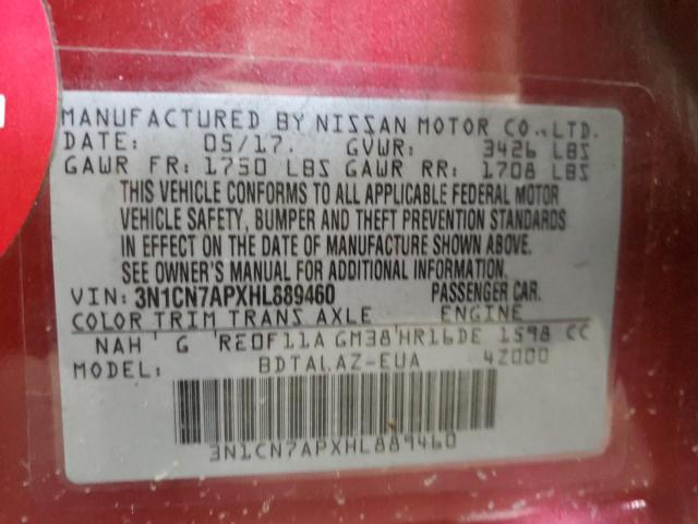 Photo 12 VIN: 3N1CN7APXHL889460 - NISSAN VERSA S 