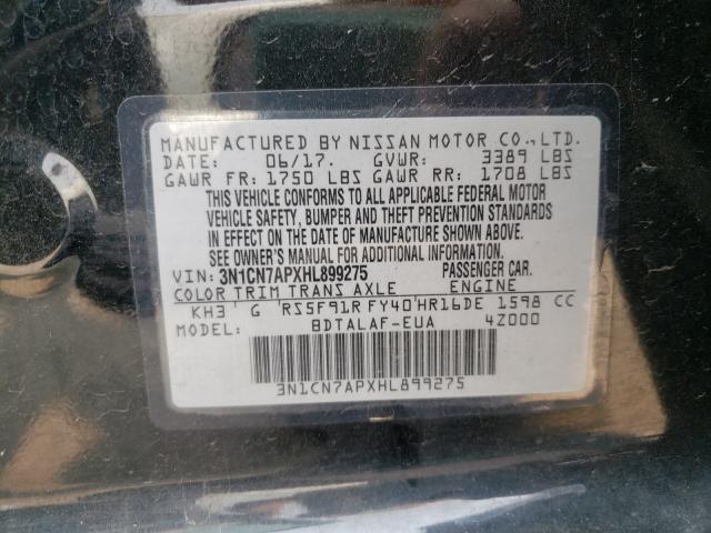 Photo 9 VIN: 3N1CN7APXHL899275 - NISSAN VERSA S 